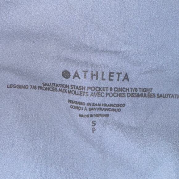 Athleta Salutation Stash Pocket II Cinch 7/8 Tight Women's Size S Light Blue - Picture 6 of 7